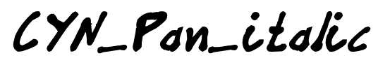 CYN_Pan_italic font