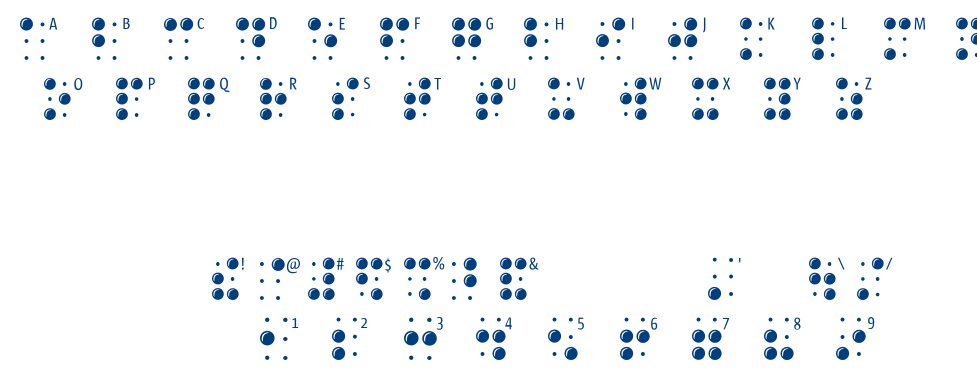 Braille Latin font