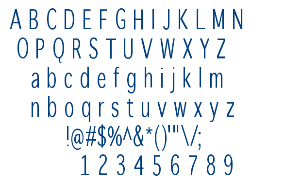 Winterthur Condensed font