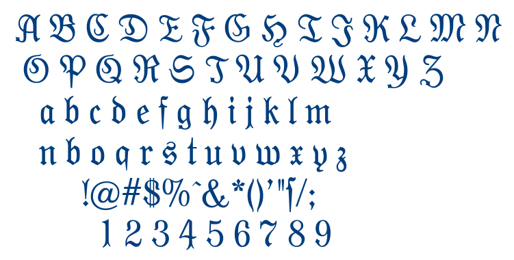 Moderne Fraktur font