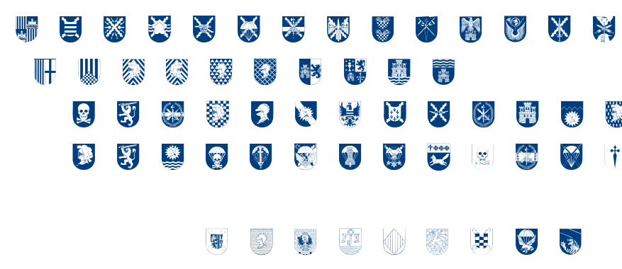 Spanish Army Shields font