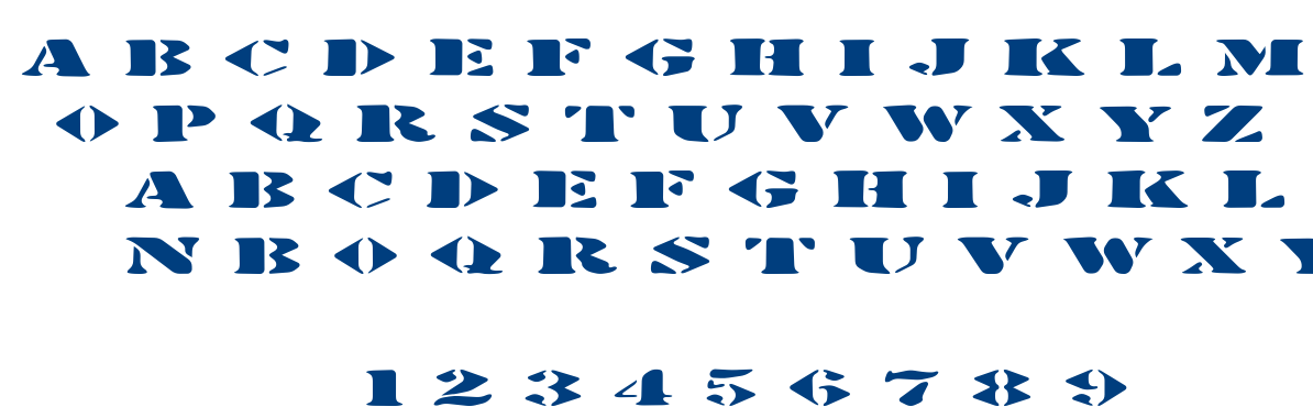 Stenciltration font