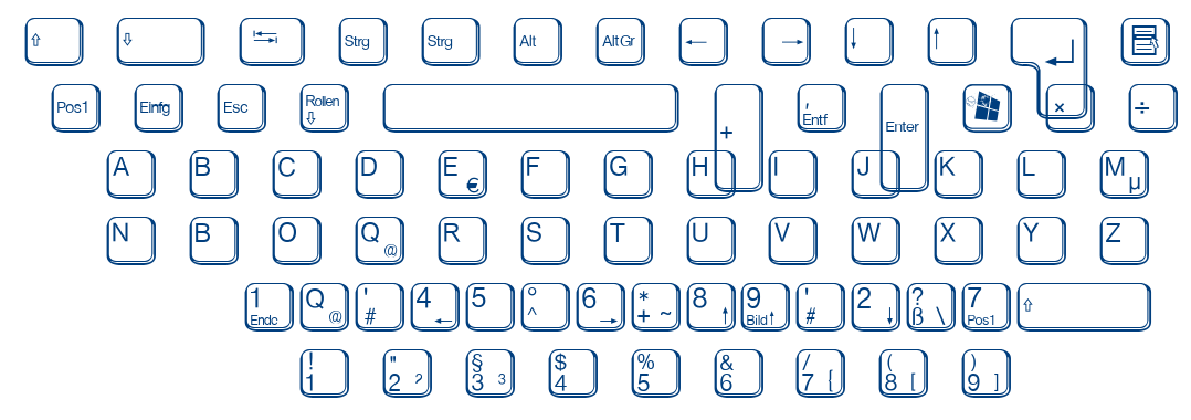 Aa Qwertz-Tasten font