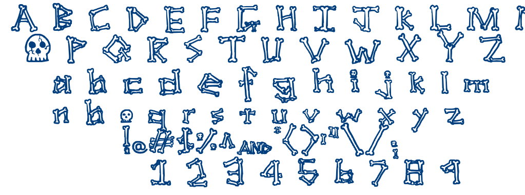 A skeleton in your closet font