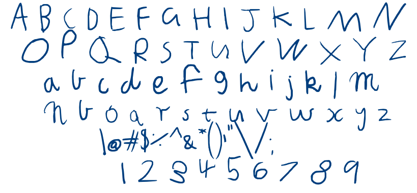 Six yr old rushed font