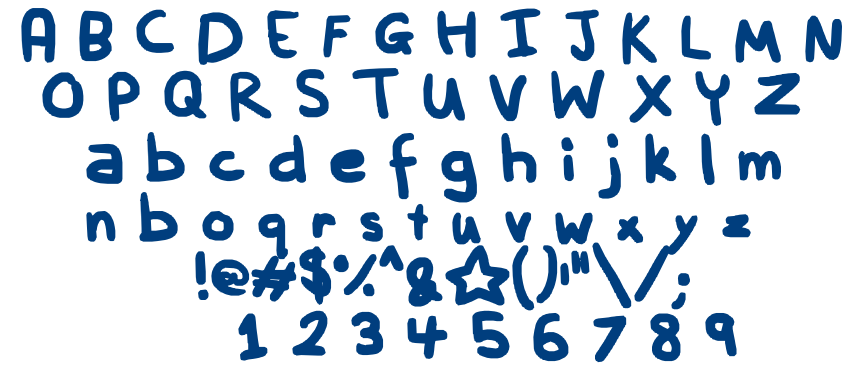 Written during an exam! font