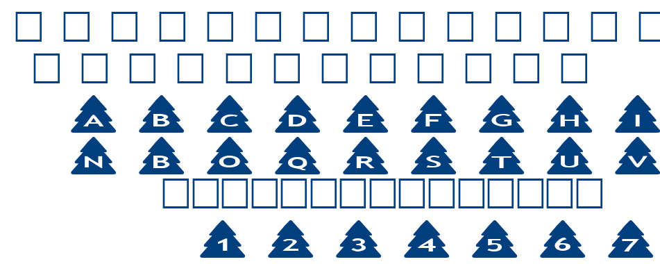 alphashapes xmas trees font