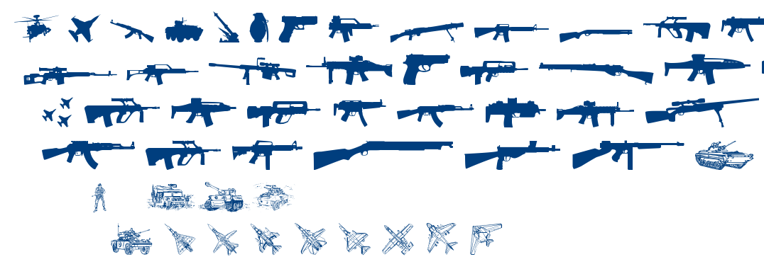 Army Weapons TFB font