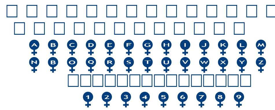 alphashapes female font