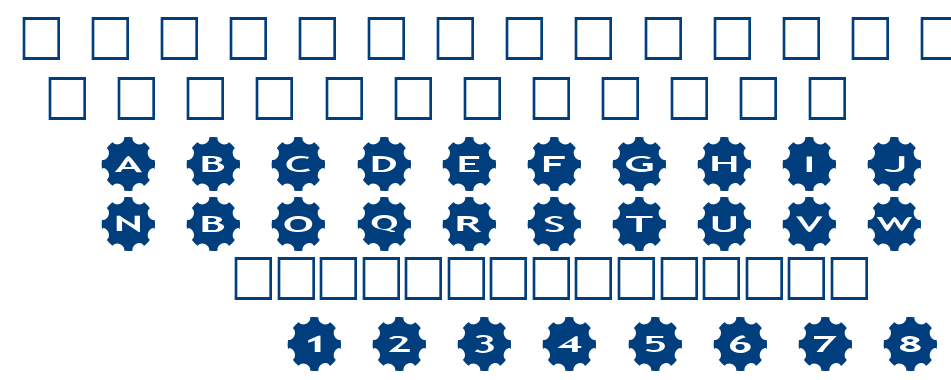 alphashapes gears 3 font