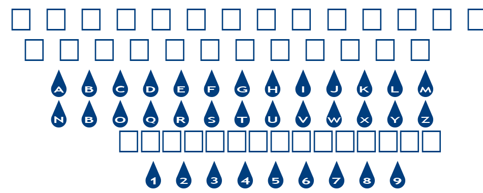 alphashapes raindrops font