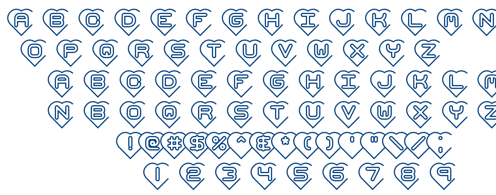 Hearts BRK font
