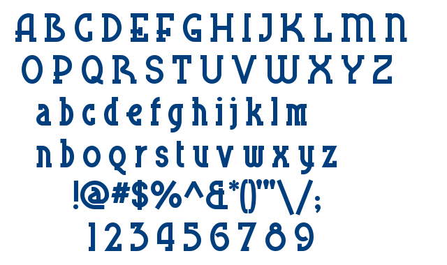 Blue Plate Special SW font
