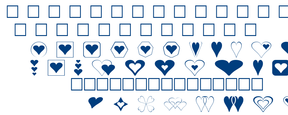 hearts for 3d fx font