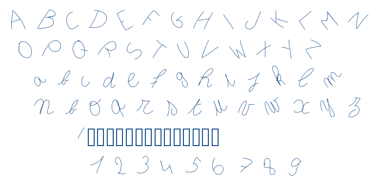 Inclined letter font