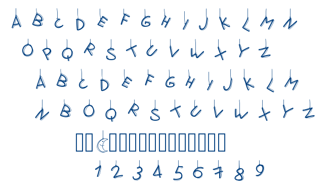 PW Fly me to the moon font