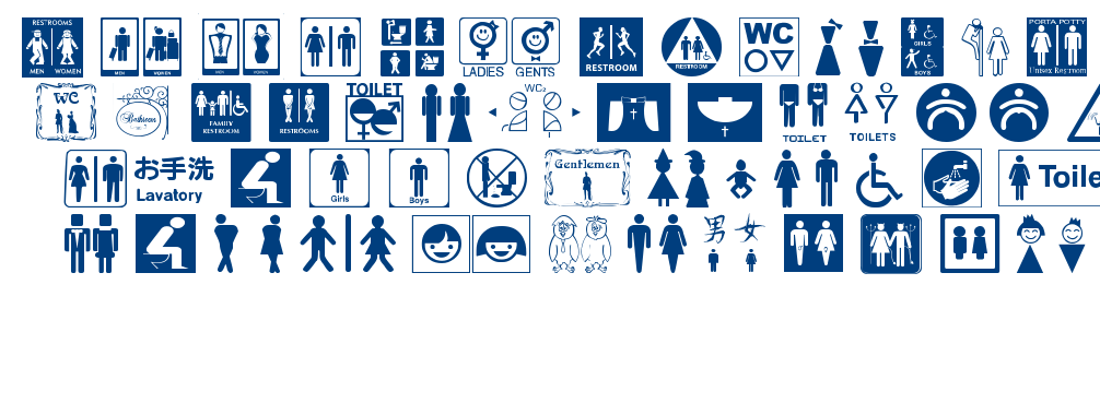 Restroom Signs TFB font