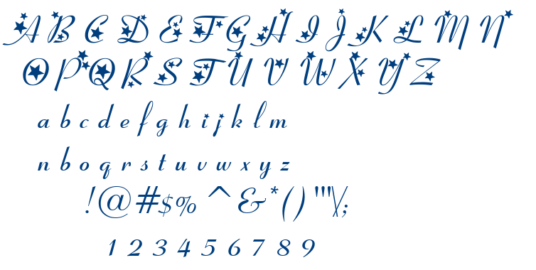 Aunty Lils Stars font