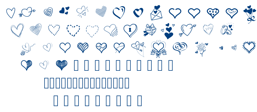 PW Little Hearts font