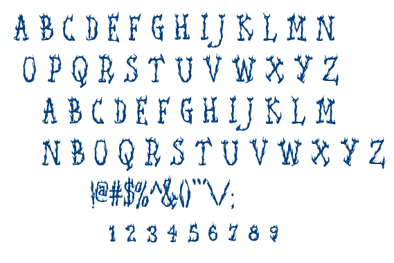 Seaweed Fire AOE font