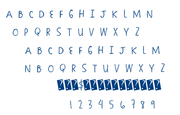 Seaming Stitchy font