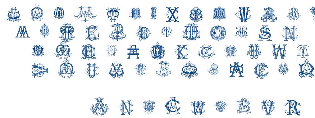 Intellecta Monograms Random Samples Five font