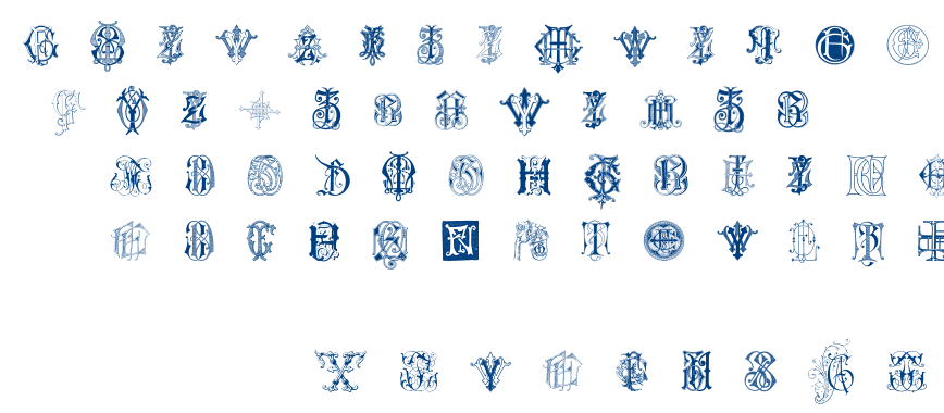 Intellecta Monograms Random Samples Seven font