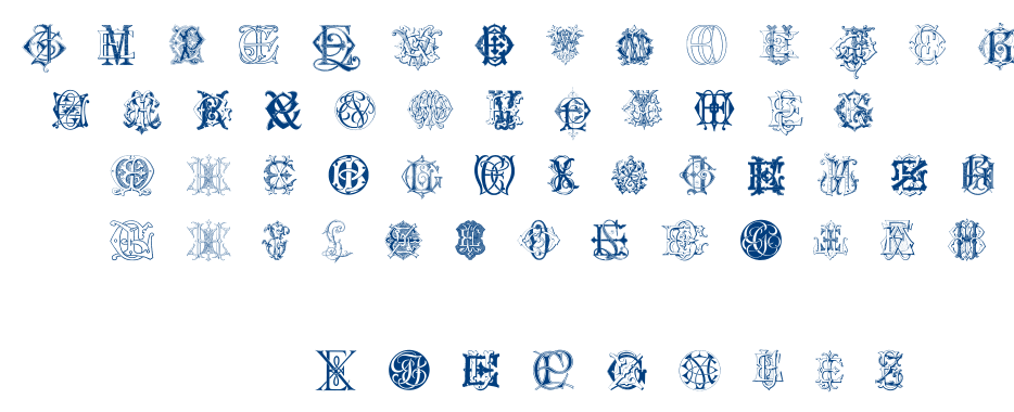 Intellecta Monograms Random Samples Six font
