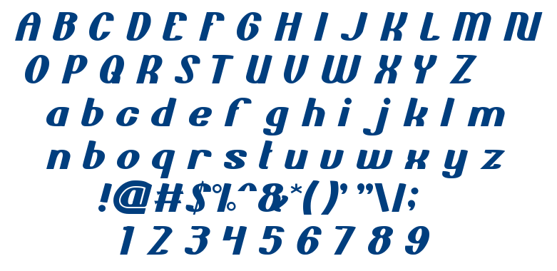 Bold and blue font