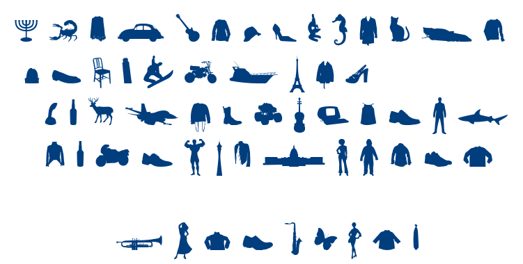 Mixed silhouettes font