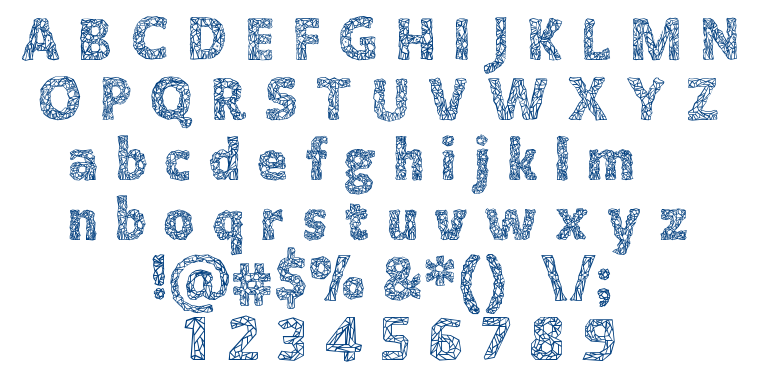 Crystalline Outline font