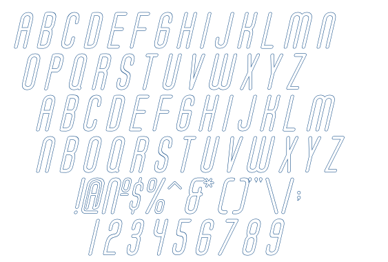 Soda Fountain Outline Oblique font