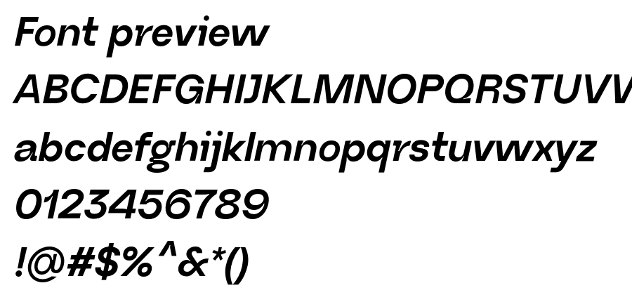 Neue Regrade Bold Italic font