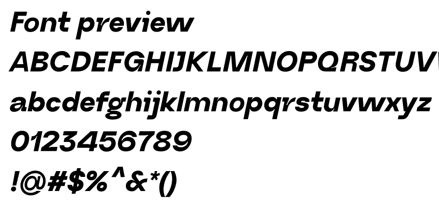 Neue Regrade ExtraBold Italic font