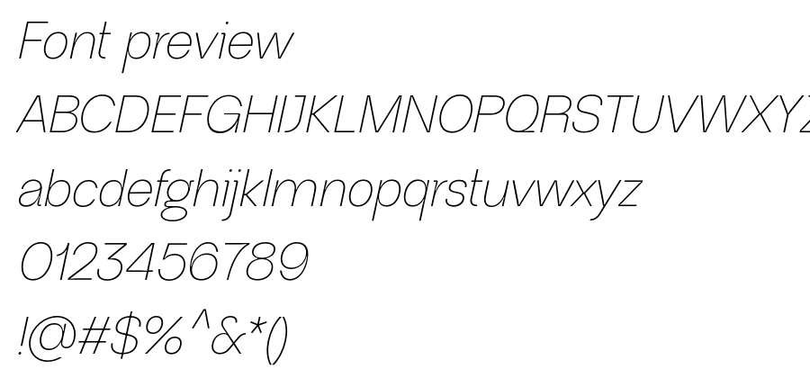 Neue Regrade Light Italic font