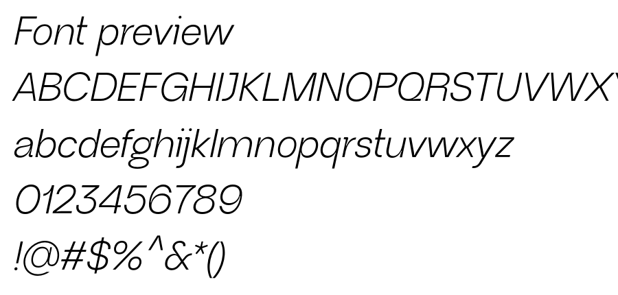 Neue Regrade Regular Italic font
