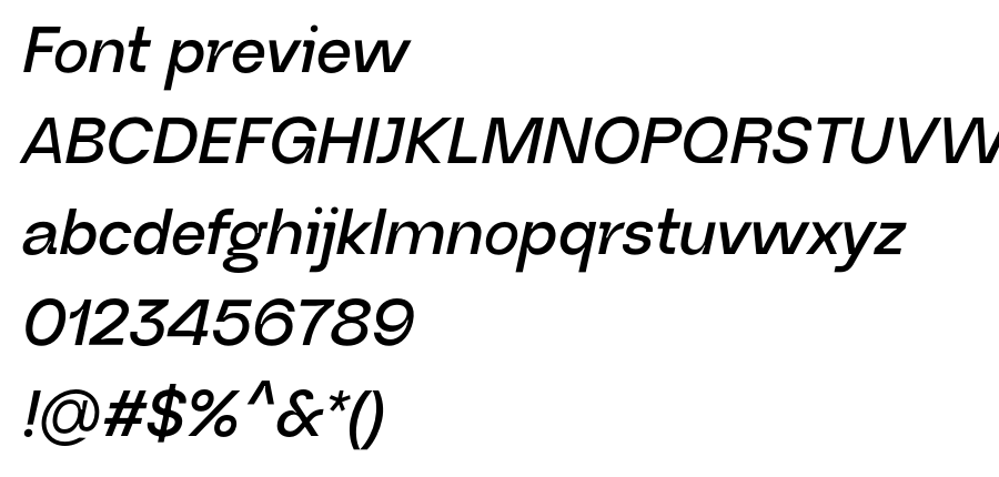 Neue Regrade SemiBold Italic font