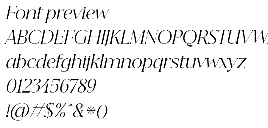 BeautiqueDisplay LightItalic font