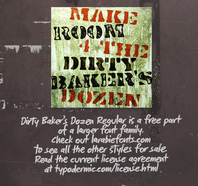 Dirty Bakers Dozen font