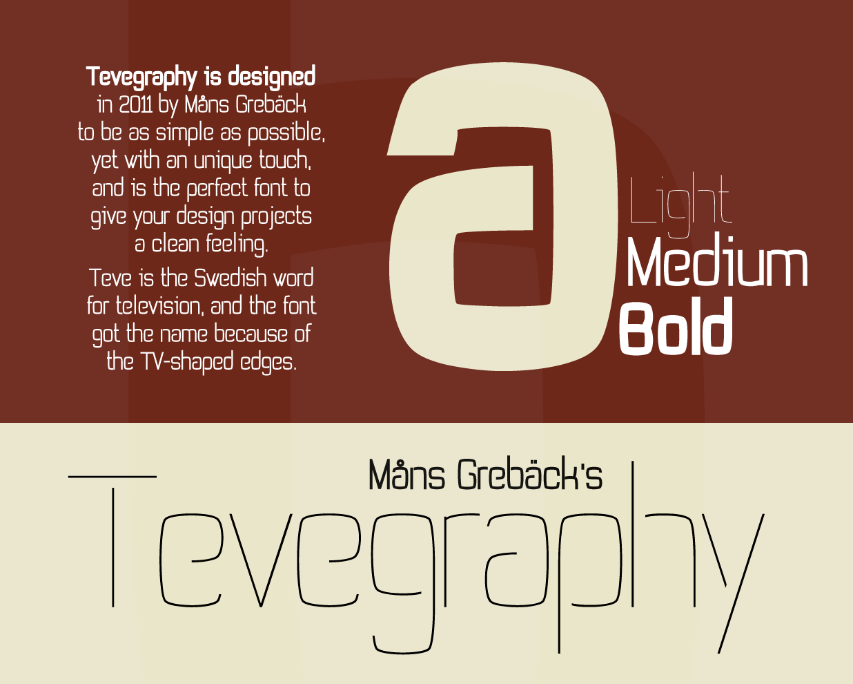 Tevegraphy font