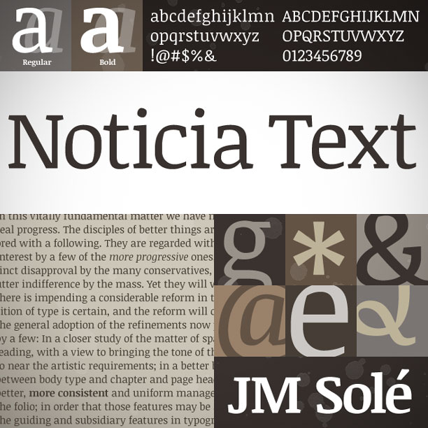 Noticia Text font