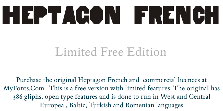Heptagon French Limited Free Edition font
