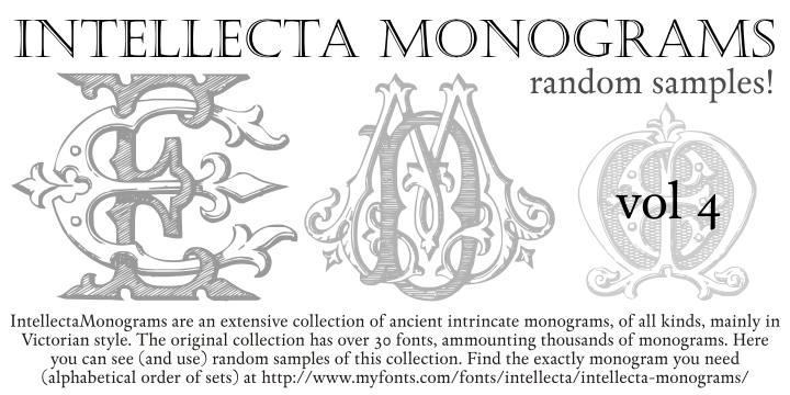 Intellecta Monograms Random Samples Three font