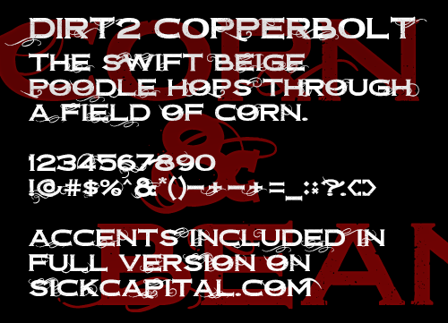 Dirt2 Copperbolt font