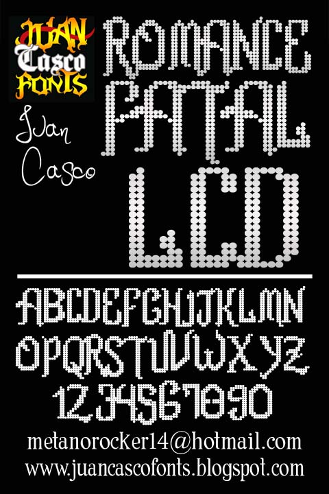 Romance fatal LCD font