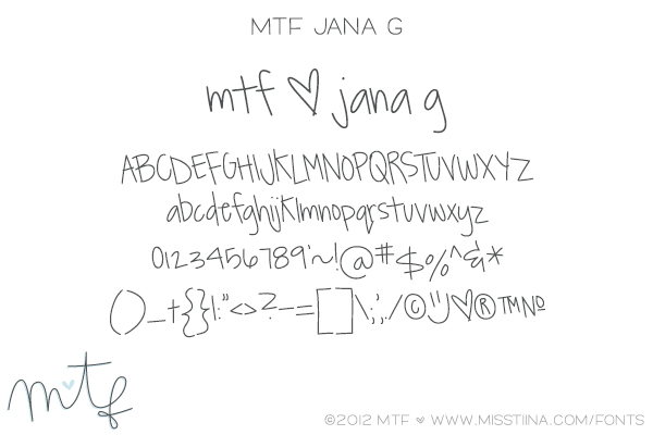 MTF Jana G font