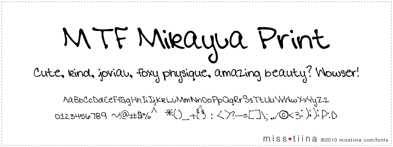 MTF Mikayla Print font