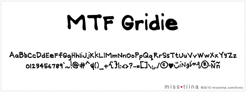 MTF Gridie font