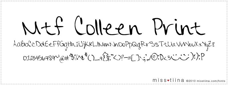 MTF Colleen Print font