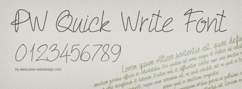 PW Quick Write font